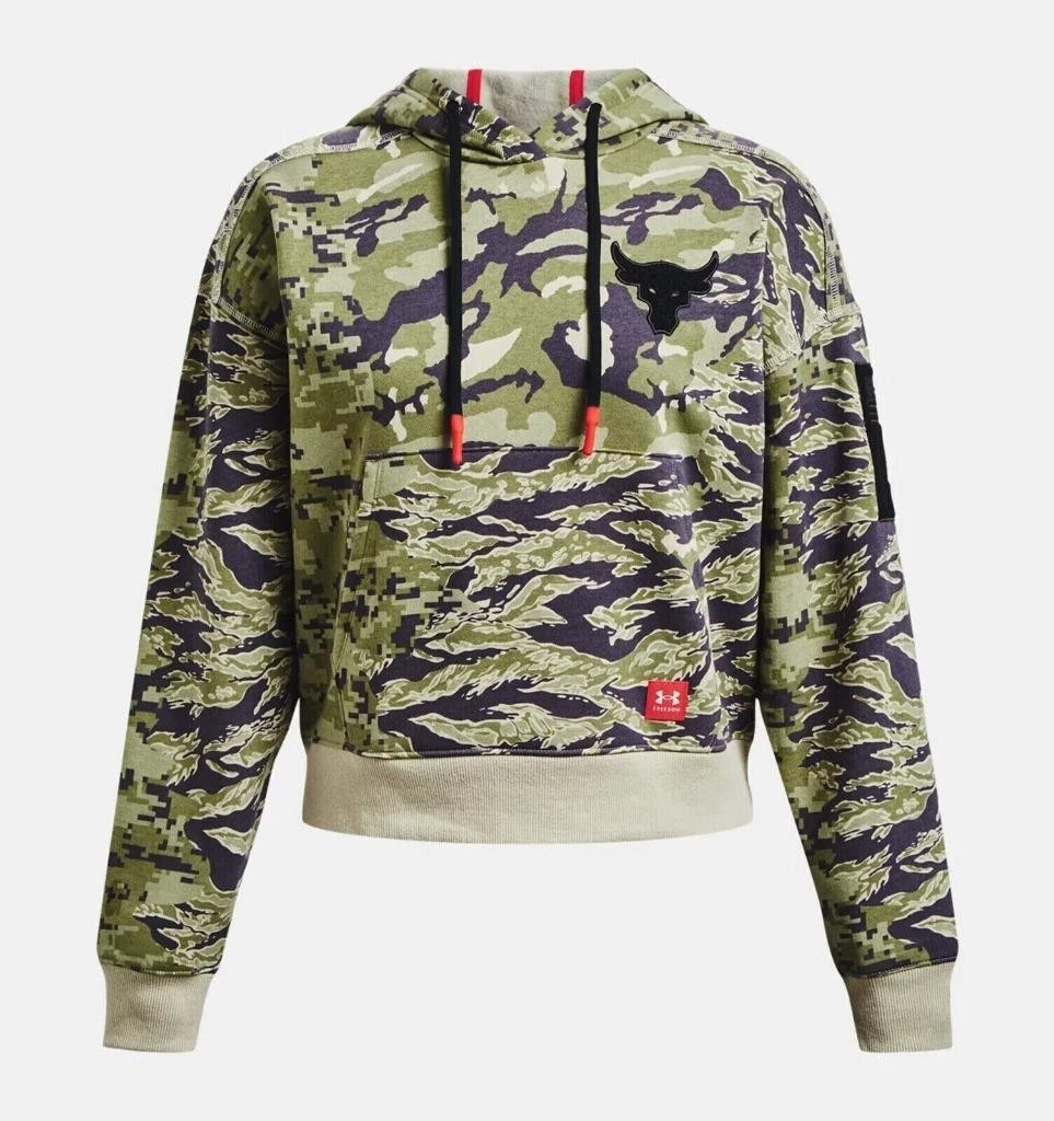 Under Armour Womens Sweatshirt Hoodie XL Project Rock Pullover Green Camo $100