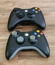 Lot Of 2 Microsoft Xbox 360 Wireless Controller - Black, Gray Black - TESTED