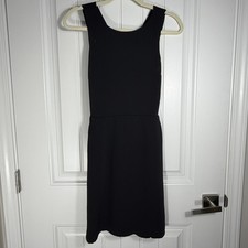 LOFT Black Sleeveless Fit & Flare Knit Dress Women's Size 2