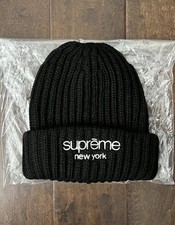 Supreme Chunky Ribbed Beanie Black FW25 Authentic Brand New