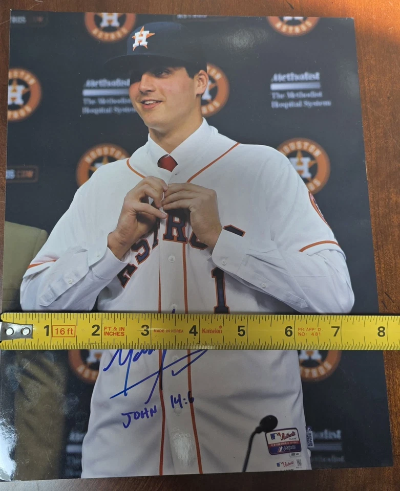 Фотография с автографом Марка Аппеля 8x10 Houston Astros бейсбол Джон 14:6 - Изображение 4 из 4