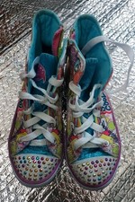 Skechers Girls Twinkle Toes Light-Up High-Top Sneakers Size 13