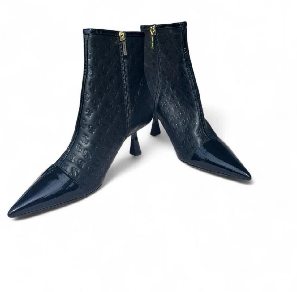 Jimmy Choo Botines Negro Monograma Gatito Tacón Botines 38.5 Foto 3 de 4