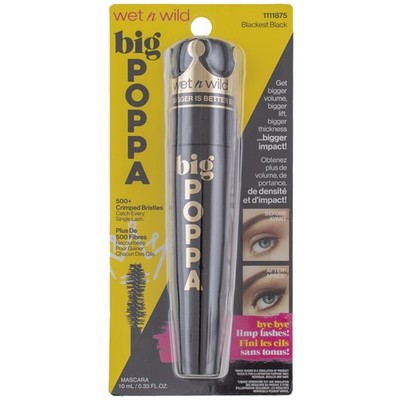 4 Pack Wet n Wild Big Poppa Bigger is Better Volumizing Mascara, Blackest Bla...