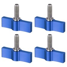 Rotary thread knob, 4pcs T type M6 17mm adjustable, blue, aluminum alloy