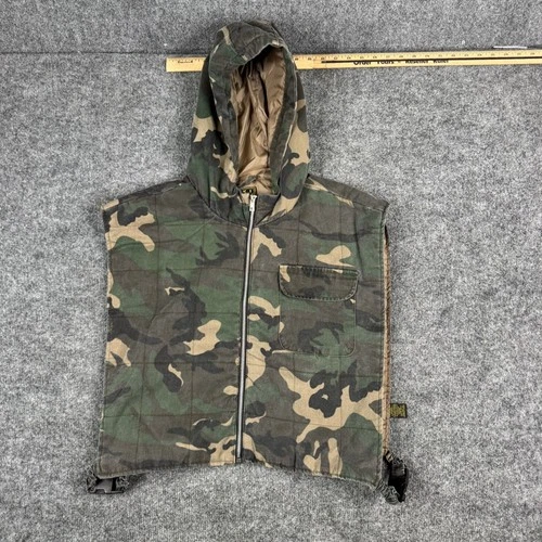 Taxi Vest Mens Size 3X Camo Hooded Full Zip Utility Tactical Sleeveless Jacket - product listing photo