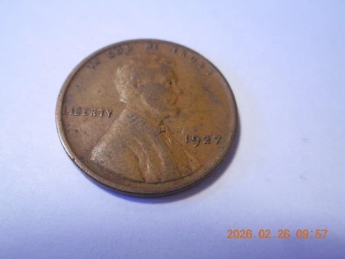 1927 Lincoln Wheat Penny No Mint Mark