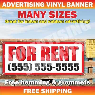 FOR RENT Advertising Banner Vinyl Mesh Sign Lease Room Office Space ...