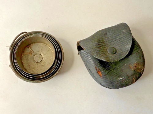 Antique Vintage Silver-Tone Telescoping Expandable Travel Cup with Case