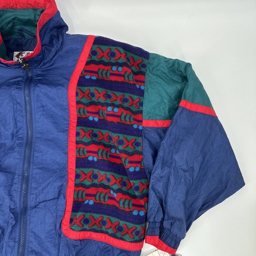 NWT Vintage Active Stuff Windbreaker Jacket S M Southwestern Nylon Fleece 90s - Picture 4 of 10