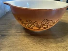 Pyrex Corning Old Orchard 1-1/2pt #441 Mixing Bowl Brown w/Fruit