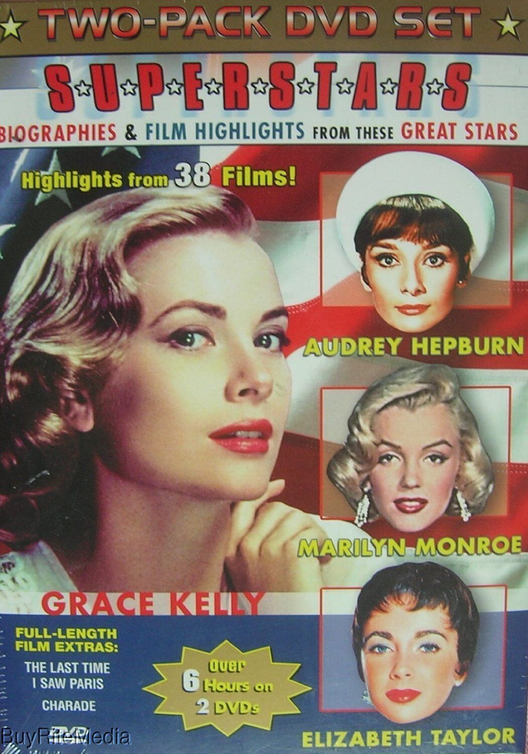 Female Super Stars 2 DVD Elizabeth Taylor, Marilyn, Grace Kelly