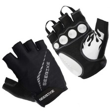 New XL Black White Fingerless Cycling Gloves Mountain Biking
