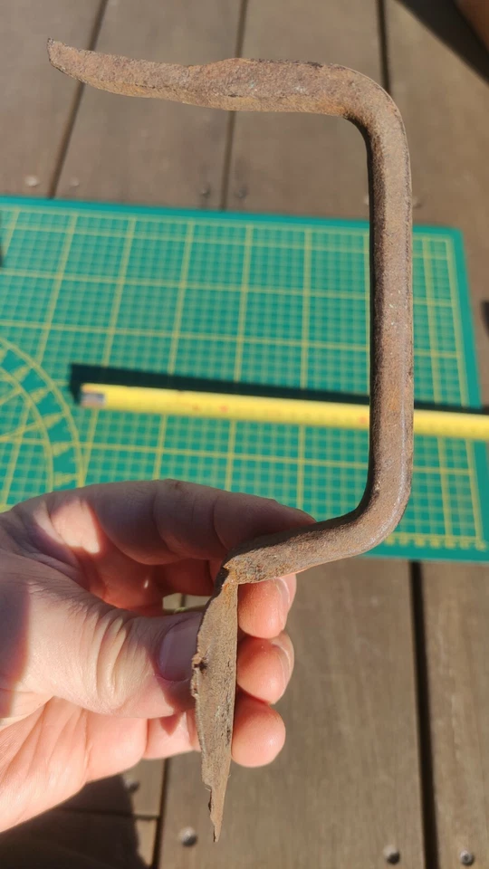 POIGNÉE OU PARTIE DE LOQUET POUCIER ANCIEN EN FER FORGÉ - Photo 4/4