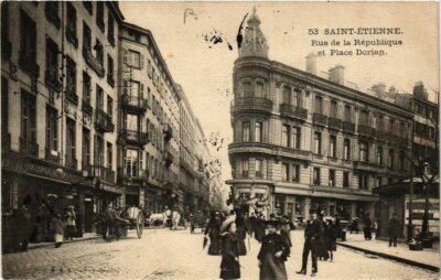 AK St-ÉTIENNE Rue de la Republique et Place Dorian (400973)