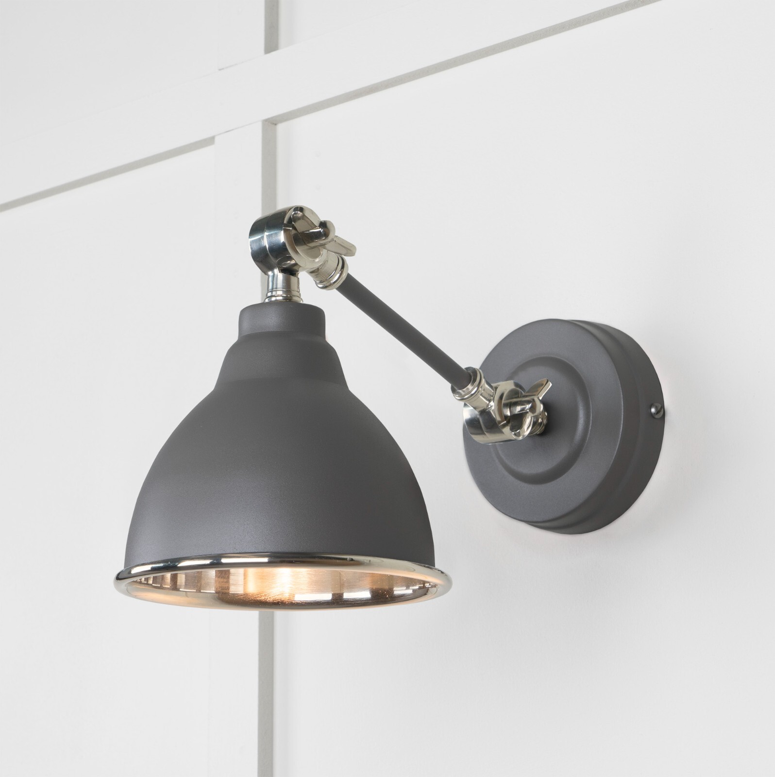 From The Anvil 49715SBL Smooth Nickel Brindley Wall Light in Bluff