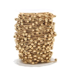 5meters Gold tone Stainless Steel 4.5mm beads Chains diy Jewelry Making Chains 