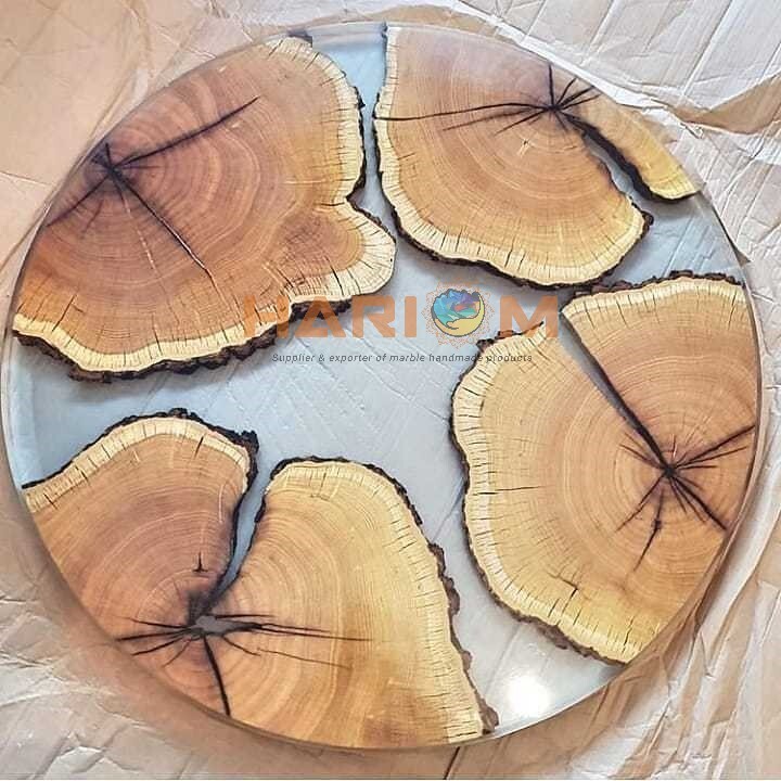 White epoxy Resin Dining Epoxy Table Round Furniture Bedroom Decor Computer Desk