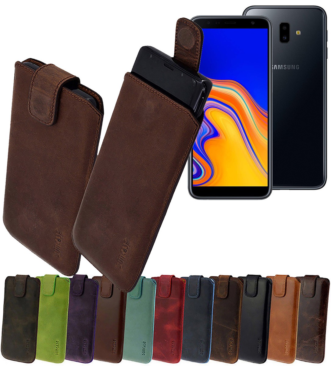 Huawei Y9 2019 Hülle Echt Leder Handy Case Kappe Tasche Schutz
