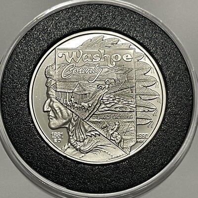 1990 Washoe County Nevada Mining Rare Coin 2 Troy Oz .999 Fine