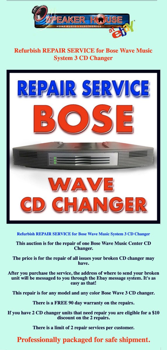 Refurbish Repair Service for Bose Wave Music System CD Changer