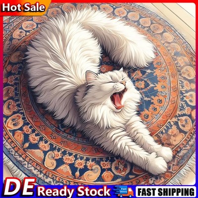 5D DIY Full Round Drill Diamond Painting Cat Kit Home Decor Art Craft 40x40cm De