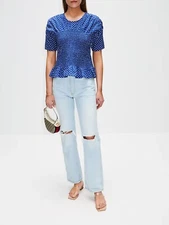 BAUM UND PFERDGARTEN Mynowa Top Womens size 39 BLUE WHITE POLKA DOT NEW