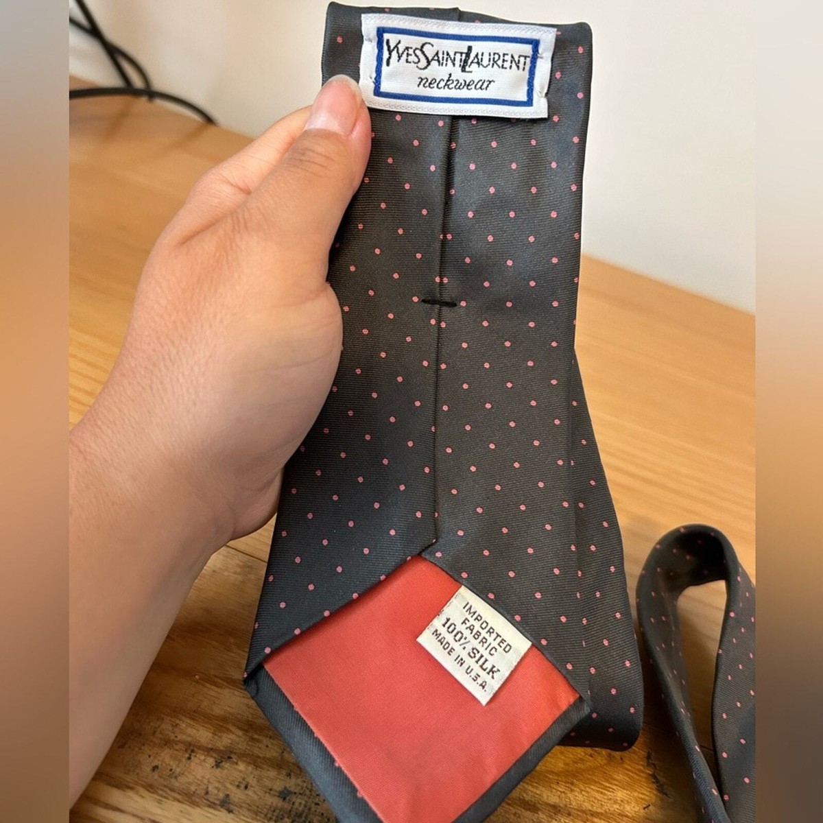 Yves Saint Laurent ネクタイ Yves Saint Laurent Men's Vintage Polka Dot Silk Tie | eBay
