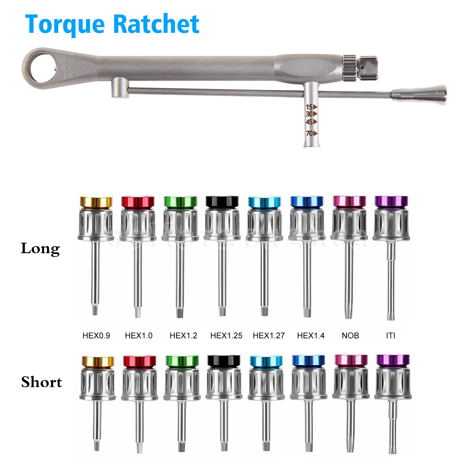 Dental Universal Implant Prosthetic Kit Torque Wrench Screw Drivers Remover Box