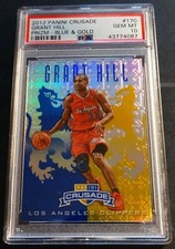 2012 GRANT HILL PANINI CRUSADE PRIZM BLUE & GOLD REFRACTOR PSA 10 POP 1