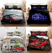 Racing Car Duvet Cover Set Bedding Set with Pillow Cases Single Double King Size