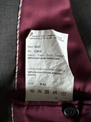 PAUL SMITH GREY BYARD SUIT (TROUSERS RIPPED) SINGLE BREASTED SINGLE CHECK 42 W36 - Picture 14 of 22