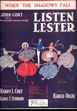 LISTEN LESTER Broadway Show Sheet Music "When The Shadows Fall" 