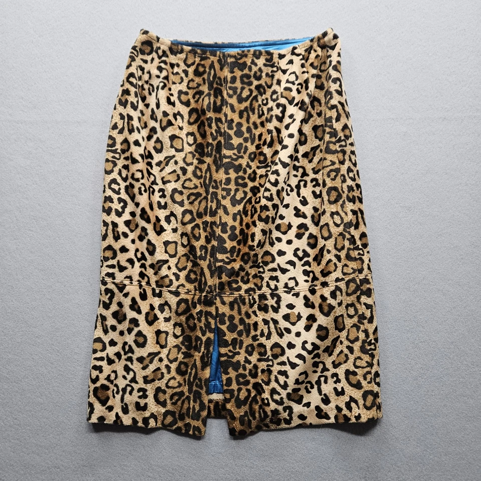 Falda para mujer Karen Kane 2 marrón con estampado de leopardo Foto 3 de 4