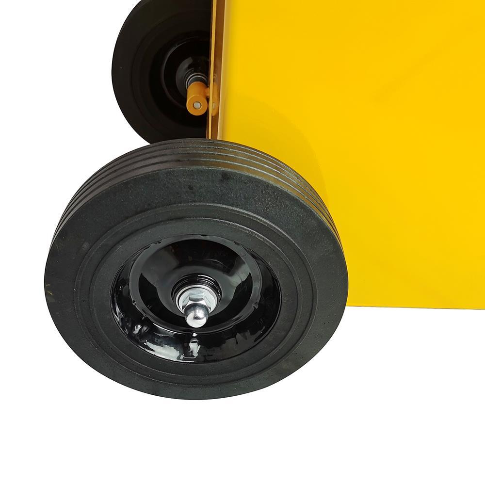 30 Gallon Gas Caddy Fuel Diesel Oil Transfer Tank, 2Wheels Portable, Pump Yellow
