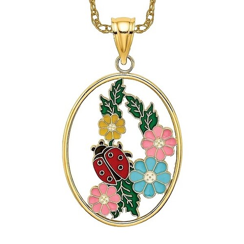 K18 Japan Gold Love Pendant 8.2g Reversible with Glass Top | eBay