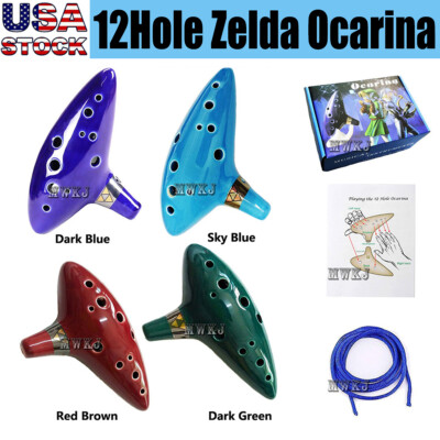 12 Hole Legend of Zelda Ocarina of Time Alto C Flute Ceramic
