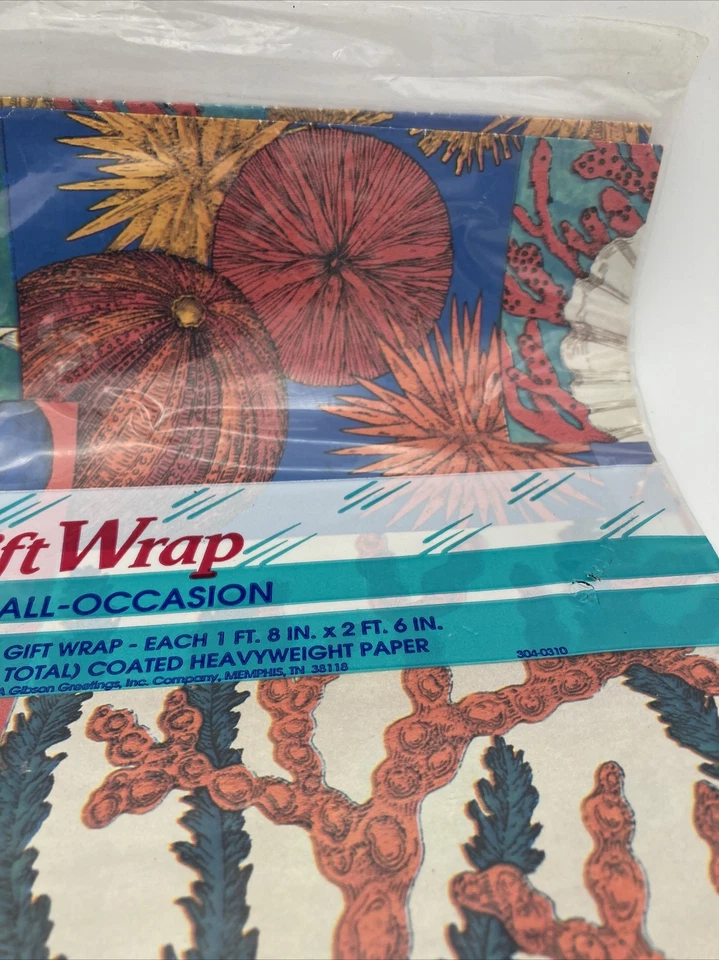 Vtg Cleo Gift Wray Sea Shore Ocean Beach 4 Sheets Any Occasion Shells Coral Crab - Image 4 of 4