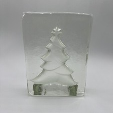 Christmas Tree Votive Tea Light Candle Holder Froste Tree Clear Recycled Glass