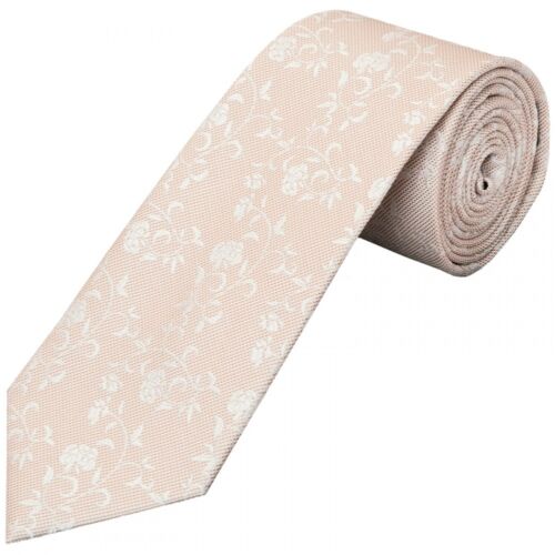 Handmade Peach Floral Classic Mens Tie and Handkerchief Set Wedding Tie Neck Tie - Picture 2 of 4