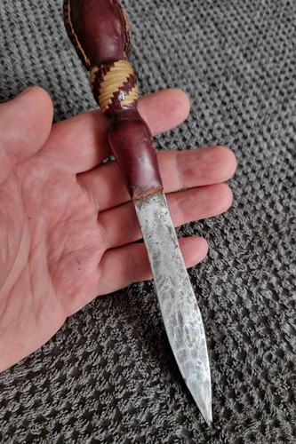 Old antique African dagger with leather sheath - Picture 12 of 16