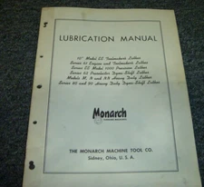 Monarch Series 62 Preselector Dyna-Shift Lathe Lubrication Manual