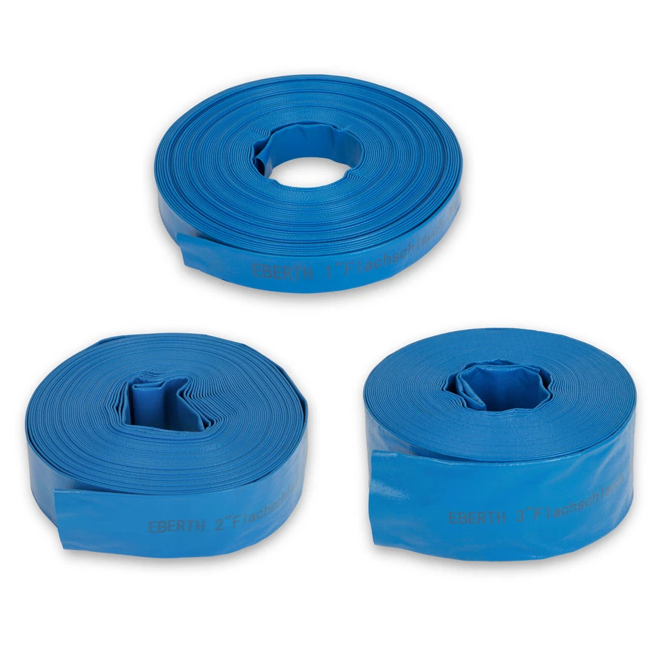 EBERTH Flachschlauch Industrieschlauch Gartenschlauch 1 Zoll bis 3 Zoll 10-50m