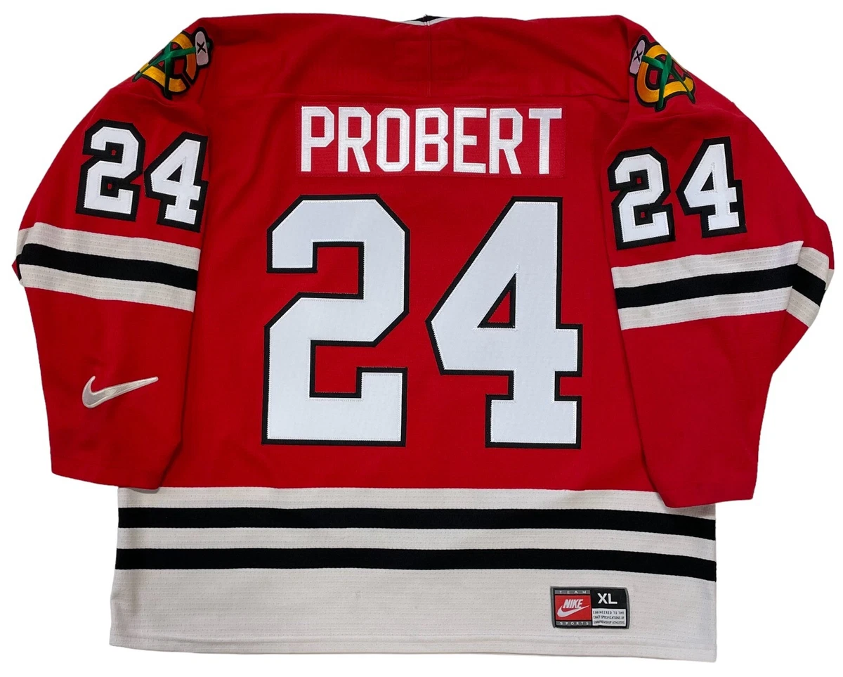 Vtg Bob Probert Chicago Blackhawks Nike Authentic Jersey 48 XL NHL