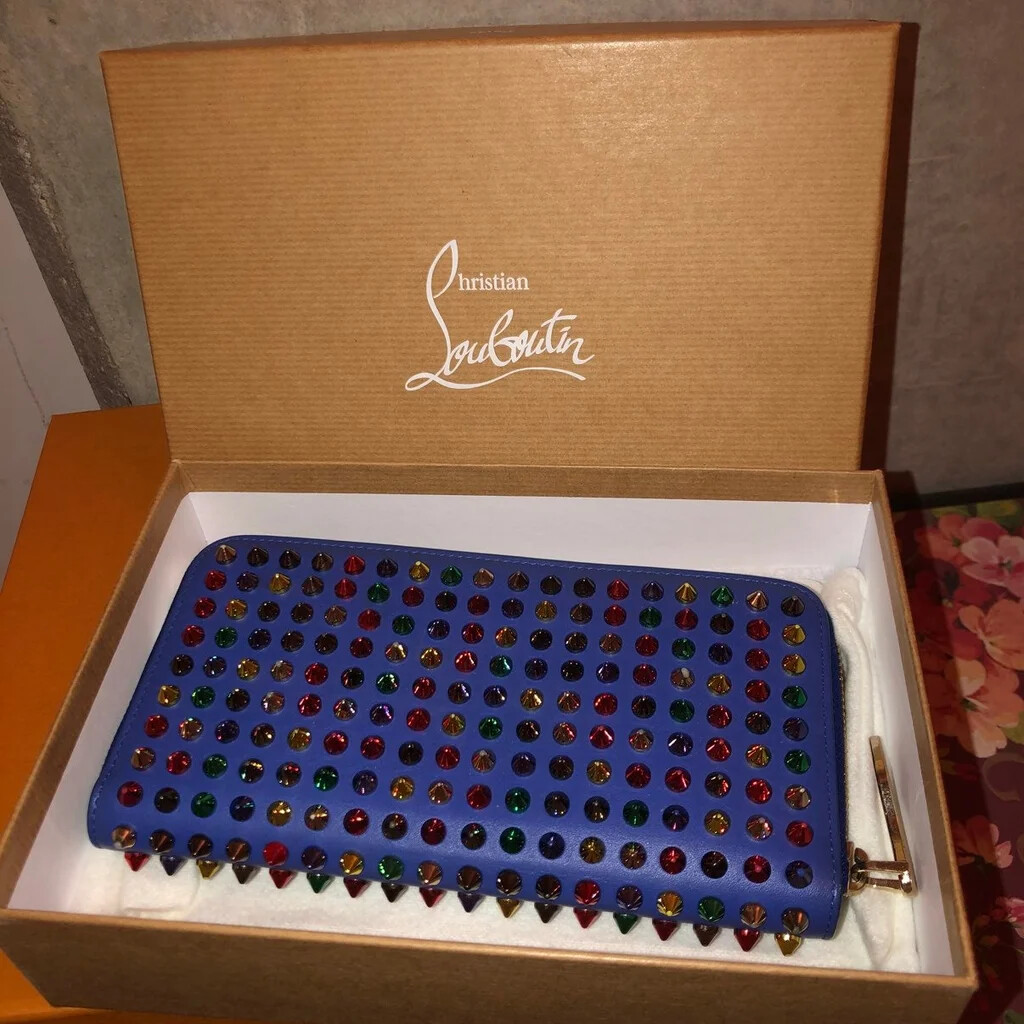 Christian Louboutin panettone wallet calf paris/spikes electric