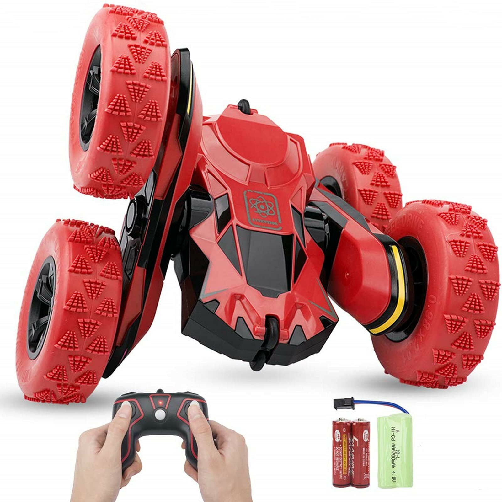 Red RC Tornado Stunt Car, Lights & Music On/Off