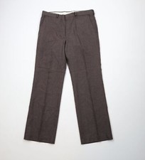 Vintage 70s Streetwear Mens 34x30 Wool Wide Leg Chino Pants Heather Brown USA