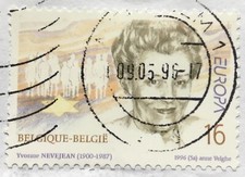 Belgium stamps - Yvonne Nevejean 1900-1987   16 Belgian franc  1996  SG: BE 3301
