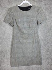 Banana Republic Dress Women Size 0 Black Short Sleeve Plaid Career Pockets