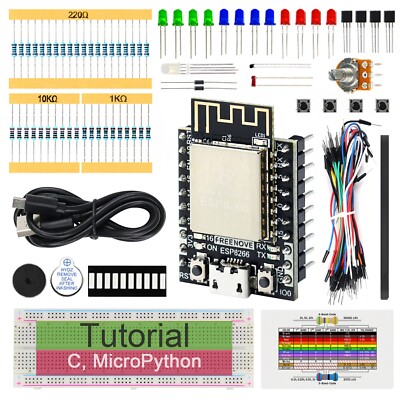Freenove Basic Starter Kit for ESP8266 32-bit 160 MHz Python C Code Tutorial